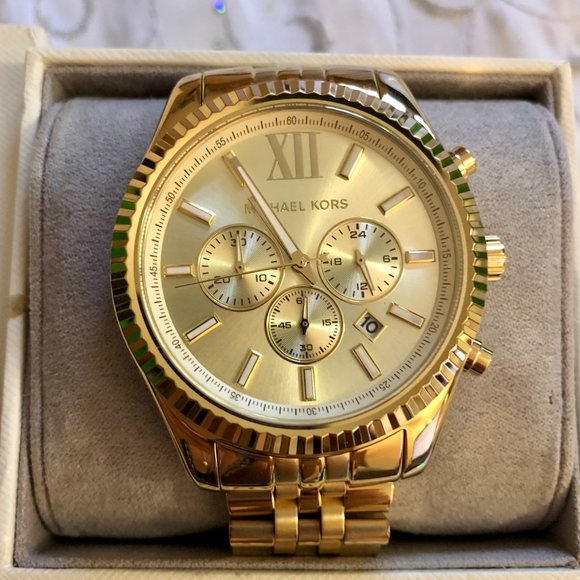 Michael Kors Men's Lexington Chronograph Gold-Tone - Picture 3 of 3